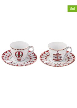 Easy Life Filiżanki (2 szt.) "Christmas Wonderland" w kolorze biało-czerwonym - 80 ml ze sklepu Limango Polska w kategorii Dzbanki i zaparzacze - zdjęcie 188174189