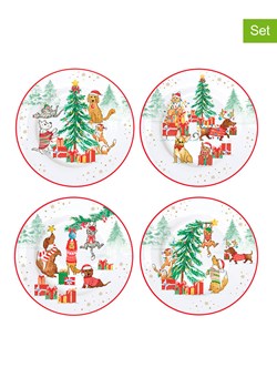 Easy Life Talerzyki deserowe (4 szt.) w kolorze biało-czerwono-zielonym - Ø 19 cm ze sklepu Limango Polska w kategorii Naczynia - zdjęcie 188174225