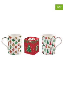 Easy Life 3-częściowy zestaw "Jingle Bells" w kolorze czerwono-biało-zielonym ze sklepu Limango Polska w kategorii Dzbanki i zaparzacze - zdjęcie 188174308