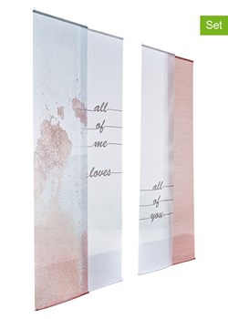 heine home Zasłony przesuwne (4 szt.) w kolorze biało-jasnoróżowym ze sklepu Limango Polska w kategorii Tekstylia - zdjęcie 188174448