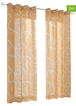 heine home Zasłony dekoracyjne (2 szt.) w kolorze biało-żółtym ze sklepu Limango Polska w kategorii Tekstylia - zdjęcie 188174468