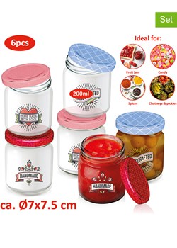 Alpina Słoiki (6 szt.) w kolorze błękitno-czerwonym - 200 ml ze sklepu Limango Polska w kategorii Pojemniki kuchenne - zdjęcie 188178945