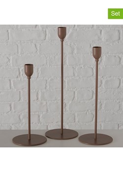 Boltze Świeczniki (3 szt.) "Malte" w kolorze jasnobrązowym ze sklepu Limango Polska w kategorii Świeczniki - zdjęcie 188187096