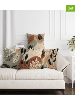 Wallity Poszewki (4 szt.) w kolorze beżowo-jasnobrązowo-zielonym na poduszkę ze sklepu Limango Polska w kategorii Poduszki dekoracyjne - zdjęcie 188188868