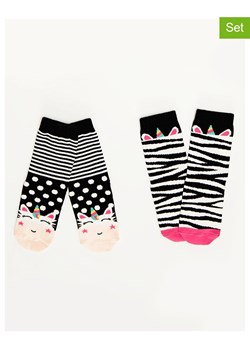 Denokids Skarpety (2 pary) "Zebra" w kolorze czarno-białym ze sklepu Limango Polska w kategorii Skarpetki dziecięce - zdjęcie 188189439