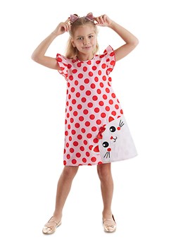 Denokids Sukienka "Shiny Cat" w kolorze jasnoróżowo-czerwonym ze sklepu Limango Polska w kategorii Sukienki dziewczęce - zdjęcie 188190216