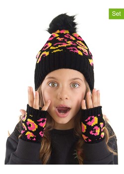 Denokids 2-częściowy zestaw akcesoriów zimowych w kolorze czarno-pomarańczowym ze sklepu Limango Polska w kategorii Czapki dziecięce - zdjęcie 188190875