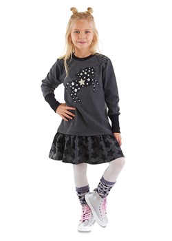 Denokids Sukienka "Star Unicorn" w kolorze ciemnoszarym ze sklepu Limango Polska w kategorii Sukienki dziewczęce - zdjęcie 188190945