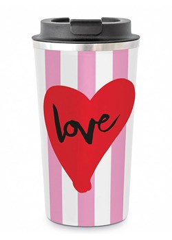 ppd Kubek termiczny "Love" w kolorze czerwono-jasnoróżowym - 400 ml ze sklepu Limango Polska w kategorii Kubki termiczne - zdjęcie 188194748