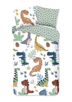 Good Morning Komplet pościeli "Dino" w kolorze białym ze wzorem ze sklepu Limango Polska w kategorii Pościel dziecięca - zdjęcie 188196619