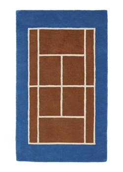 OYOY mini Dywan "Tennis" w kolorze niebiesko-jasnobrązowym - 150 x 88 cm ze sklepu Limango Polska w kategorii Tekstylia dziecięce - zdjęcie 188198939