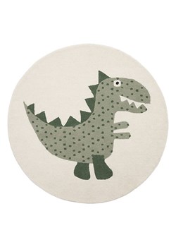 OYOY mini Dywan "Theo Dino" w kolorze beżowo-zielonym - Ø 120 cm ze sklepu Limango Polska w kategorii Tekstylia dziecięce - zdjęcie 188199048