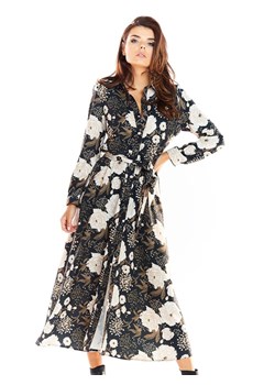 Awama Sukienka w kolorze brązowym ze wzorem ze sklepu Limango Polska w kategorii Sukienki - zdjęcie 188200757