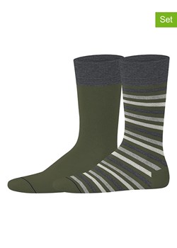 ESPRIT Skarpety (2 pary) "Stripe" w kolorze khaki ze sklepu Limango Polska w kategorii Skarpetki męskie - zdjęcie 188202345