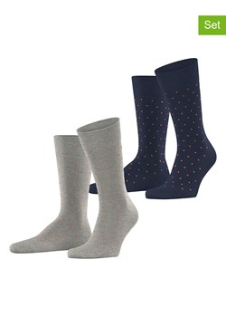 ESPRIT Skarpety (2 pary) "Fine Dot" w kolorze granatowo-szarym ze sklepu Limango Polska w kategorii Skarpetki męskie - zdjęcie 188202368