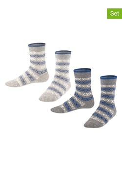 ESPRIT Skarpety (2 pary) "Geo Pattern" w kolorze szarym ze sklepu Limango Polska w kategorii Skarpetki dziecięce - zdjęcie 188202399