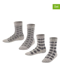 ESPRIT Skarpety (2 pary) "Intarsia" w kolorze szarym ze sklepu Limango Polska w kategorii Skarpetki dziecięce - zdjęcie 188202417