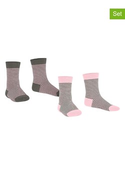 ESPRIT Skarpety (2 pary) "Fine" w kolorze jasnoróżowo-antracytowym ze sklepu Limango Polska w kategorii Skarpetki dziecięce - zdjęcie 188202477
