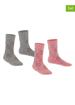 ESPRIT Skarpety (2 pary) "Forest" w kolorze szaro-jasnoróżowym ze sklepu Limango Polska w kategorii Skarpetki dziecięce - zdjęcie 188202487