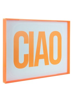 Present Time Druk artystyczny "Ciao" w kolorze pomarańczowym w ramce - 31 x 41 cm ze sklepu Limango Polska w kategorii Obrazy - zdjęcie 188202986