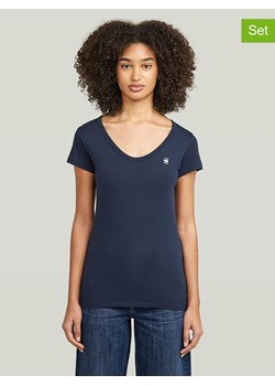 G-Star Koszulki (2 szt.) w kolorze białym i granatowym ze sklepu Limango Polska w kategorii Bluzki damskie - zdjęcie 188203778