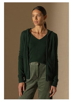 Perfect Cashmere Kaszmirowy kardigan "Emma" w kolorze ciemnozielonym ze sklepu Limango Polska w kategorii Swetry damskie - zdjęcie 188210206