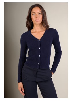 Perfect Cashmere Kaszmirowy kardigan "Livia" w kolorze granatowym ze sklepu Limango Polska w kategorii Swetry damskie - zdjęcie 188210386