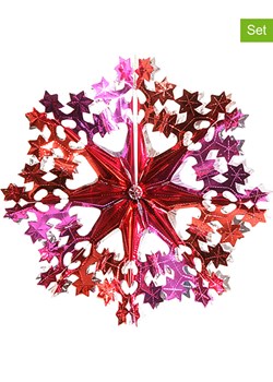 Overbeck and Friends Ozdoby świąteczne (2 szt.) w kolorze fuksjowo-czerwono-srebrnym - Ø 30 cm ze sklepu Limango Polska w kategorii Dekoracje bożonarodzeniowe - zdjęcie 188218267