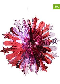 Overbeck and Friends Ozdoby świąteczne ( 2 szt.) w kolorze czerwono-różowym - Ø 20 cm ze sklepu Limango Polska w kategorii Dekoracje bożonarodzeniowe - zdjęcie 188218268