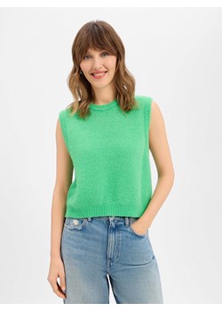 american vintage Damski sweter z dzianiny z alpaką i wełną - Vitow Kobiety Wełna trawiasty jednolity ze sklepu vangraaf w kategorii Kamizelki damskie - zdjęcie 188218795