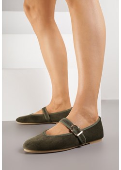 Zielone Balerinki w Stylu Mary Jane Urifiel ze sklepu born2be.pl w kategorii Balerinki - zdjęcie 188218906