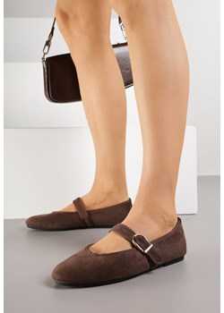 Brązowe Balerinki w Stylu Mary Jane Urifiel ze sklepu born2be.pl w kategorii Balerinki - zdjęcie 188218915