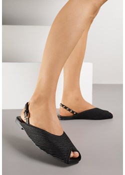 Czarne Sandały Ozdobione Plecionką i Aplikacjai Hellia ze sklepu born2be.pl w kategorii Sandały damskie - zdjęcie 188219095