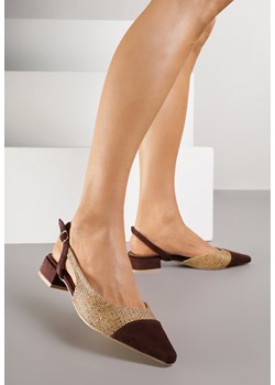 Brązowe Sandały Ozdobione Plecionką Magicgriddle ze sklepu renee.pl w kategorii Sandały damskie - zdjęcie 188219758