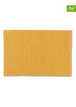 LYNGBY Podkładki stołowe (2 szt.) "Herringbone" w kolorze żółtym - 43 x 30 cm ze sklepu Limango Polska w kategorii Podkładki na stół - zdjęcie 188225268