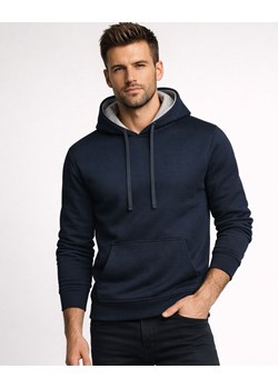 Bluza męska kangurka granatowa z kapturem dwukolorowym Recea ze sklepu Recea.pl w kategorii Bluzy męskie - zdjęcie 188226738