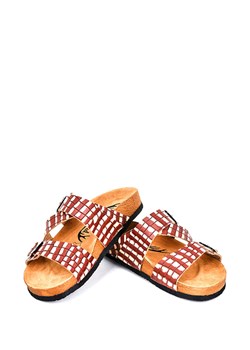 Moosefield Skórzane klapki w kolorze biało-czerwonym ze sklepu Limango Polska w kategorii Klapki damskie - zdjęcie 188228297