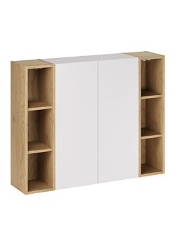 Biała półotwarta wisząca szafka łazienkowa - Verdessa 6X ze sklepu Edinos.pl w kategorii Szafki i regały łazienkowe - zdjęcie 188228366