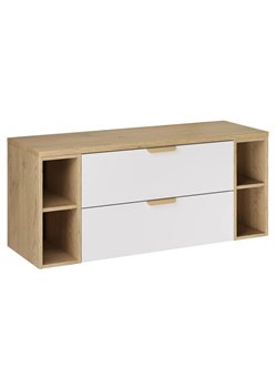 Biała wisząca szafka pod umywalkę z szufladami - Verdessa 9X ze sklepu Edinos.pl w kategorii Szafki i regały łazienkowe - zdjęcie 188228375