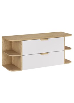 Biała szafka pod umywalkę z półkami i szufladami - Verdessa 10X ze sklepu Edinos.pl w kategorii Szafki i regały łazienkowe - zdjęcie 188228378