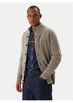 Barbour Kardigan Patch Zip Thru MKN0731ST16 Beżowy Regular Fit ze sklepu MODIVO w kategorii Swetry męskie - zdjęcie 188229626