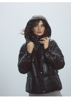 Reserved - Pikowana kurtka z kapturem - ciemnobrązowy ze sklepu Reserved w kategorii Kurtki damskie - zdjęcie 188229787