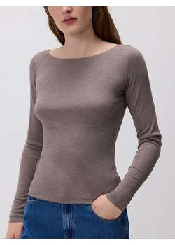 Reserved - Longsleeve z wiskozą - beżowy ze sklepu Reserved w kategorii Bluzki damskie - zdjęcie 188229817