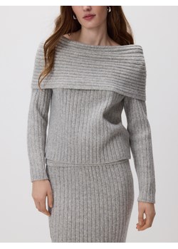 Reserved - Sweter z odkrytymi ramionami - jasnoszary ze sklepu Reserved w kategorii Swetry damskie - zdjęcie 188229905