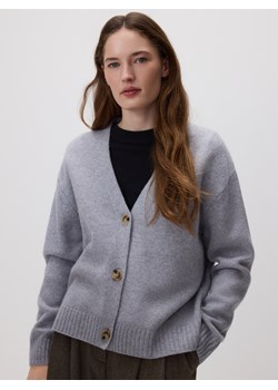 Reserved - Wełniany kardigan - jasnoszary ze sklepu Reserved w kategorii Swetry damskie - zdjęcie 188229935