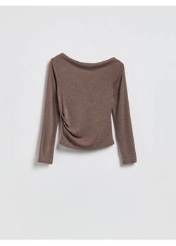 Reserved - Longsleeve z wiskozą - brązowy ze sklepu Reserved w kategorii Bluzki damskie - zdjęcie 188229955