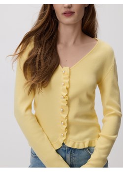 Reserved - Kardigan z wiskozą - jasnożółty ze sklepu Reserved w kategorii Swetry damskie - zdjęcie 188230027