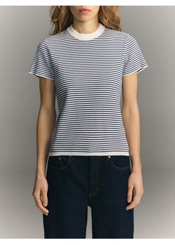 Reserved - Bawełniany t-shirt w paski - niebieski ze sklepu Reserved w kategorii Bluzki damskie - zdjęcie 188230268