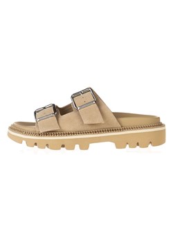 Tommy Hilfiger Shoes Skórzane klapki w kolorze beżowym ze sklepu Limango Polska w kategorii Klapki damskie - zdjęcie 188230639