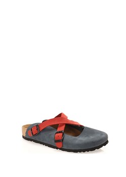 Comfortfusse Skórzane chodaki w kolorze granatowo-czerwonym ze sklepu Limango Polska w kategorii Klapki damskie - zdjęcie 188233769